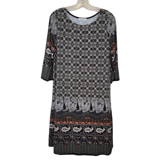 Gilli NWT Women's Mix Print Stitch Fix Colbie Knit Dress Boat Neck Size Large - Picture 1 of 7